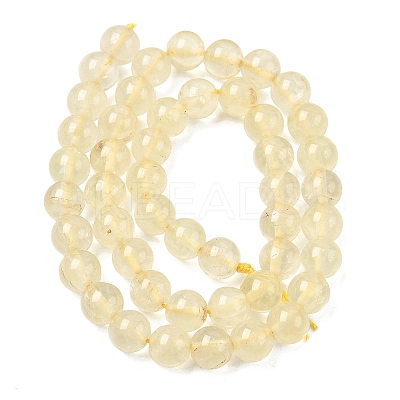 Natural Lemon Quartz(Heated) Beads Strands G-B167-A11-8mm-1