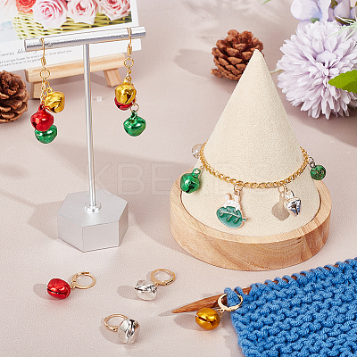 Aluminum Bell Charm Locking Stitch Markers HJEW-PH01776-1