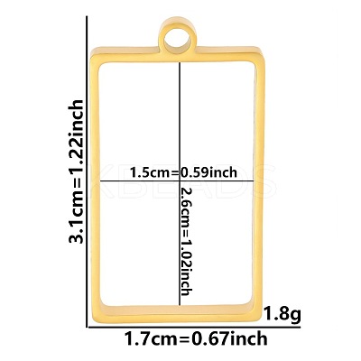 Stainless Steel Open Back Bezel Pendants PW-WGB5BE7-26-1