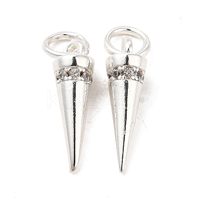 Rack Plating Brass Micro Pave Cubic Zirconia Charms KK-E081-17S-1