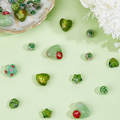 40Pcs 10 Styles Mixed Styles Handmade Lampwork Beads LAMP-PA0001-68A-1