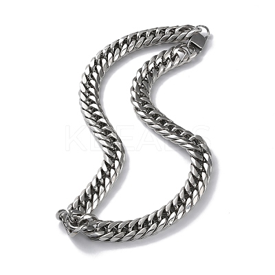 Non-Tarnish 304 Stainless Steel Cuban Link Chain Necklaces NJEW-P288-19P-1