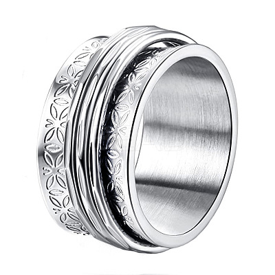 Retro Rotatable 304 Stainless Steel Finger Rings FS-WG84C22-08-1