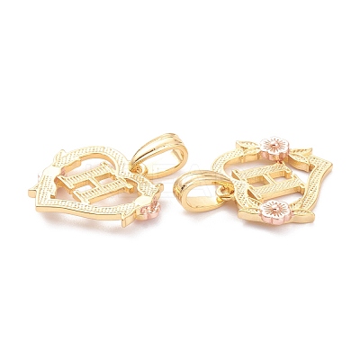 Real 18K Gold Plated Brass  Pendants KK-J042-43G-H-1