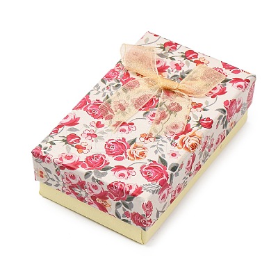 Flower Pattern Cardboard Jewelry Packaging Box CBOX-L007-003C-1
