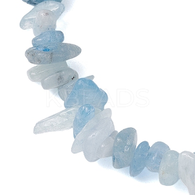 Natural Aquamarine Chip Beaded Stretch Bracelets for Women Men BJEW-JB10647-03-1