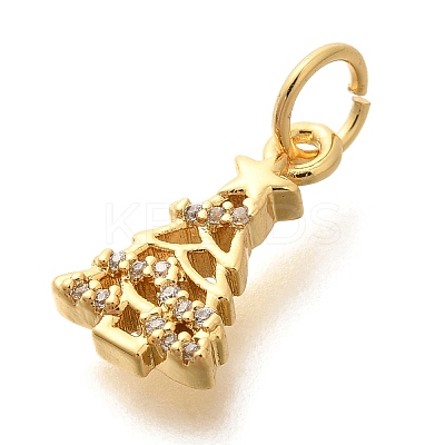Rack Plating Brass Micro Pave Cubic Zirconia Charms KK-H508-30G-1