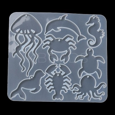 Sea Animal Ocean Theme DIY Pendant Silhouette Silicone Molds DIY-G102-01C-1