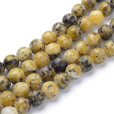 Natural Yellow Turquoise(Jasper) Beads Strands G-R345-6mm-44-1