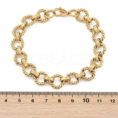 304 Stainless Steel Rolo Chain Bracelets for Women Men BJEW-F488-44G-1