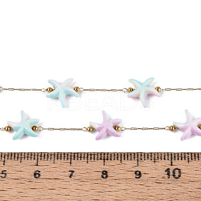 Handmade 316 Stainless Steel Starfish Link Chains CHS-N006-02G-1
