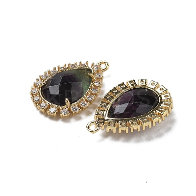 Natural Purple Fluorite Faceted Teardrop Pendants G-I375-01G-10-1