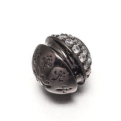 Brass Micro Pave Grade AAA Cubic Zirconia Beads ZIRC-O010-01-NR-1
