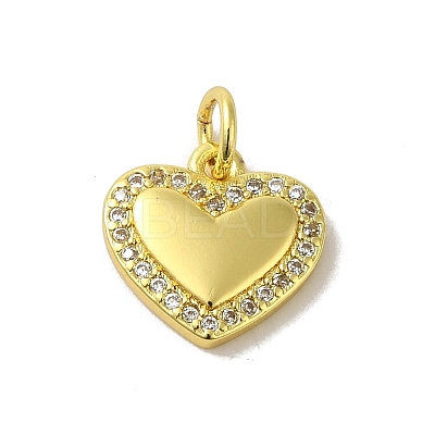 Real 18K Gold Plated Brass Pave Cubic Zirconia Pendants KK-M283-08G-01-1