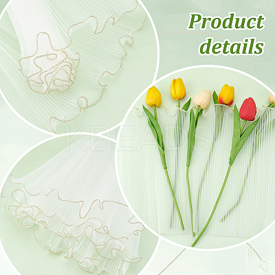 Wrinkled Wavy Polyester Flower Bouquets Wrapping Packaging FIND-WH0110-752-1