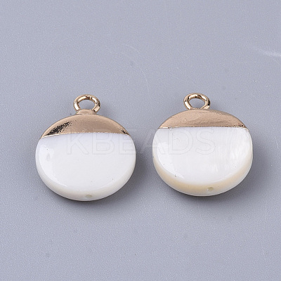 Electroplate Freshwater Shell Pendants X-SHEL-S276-61A-1
