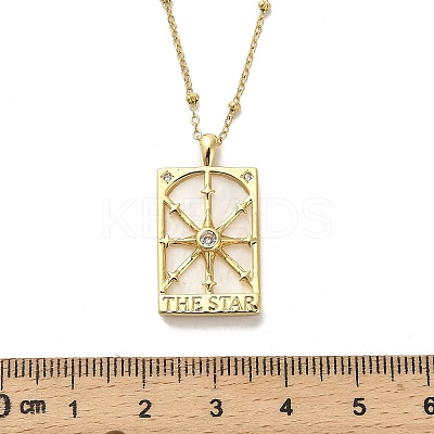 Brass Cubic Zirconia Pendant Necklaces LS-NJEW-H051-01G-02-1