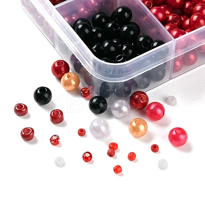 DIY 10 Grids ABS Plastic & Glass Seed Beads Jewelry Making Finding Beads Kits DIY-G119-01H-1