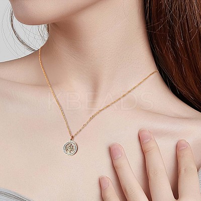 Clear Cubic Zirconia Tree of Life Pendant Necklace JN1048A-1