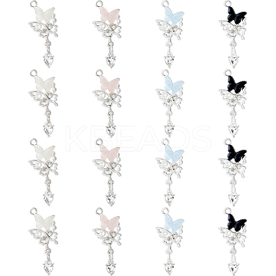 16Pcs 4 Colors Alloy Resin Pendants FIND-DC0008-09-1
