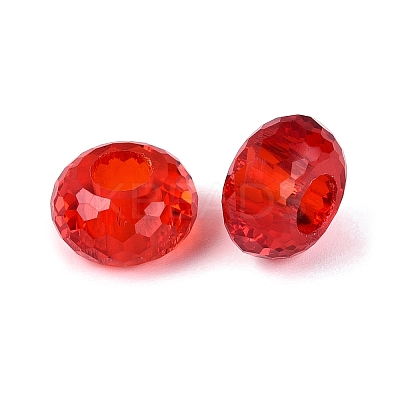 Transparent Glass European Beads GPDL-Q024-14mm-A07-1