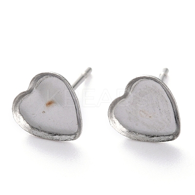 Non-Tarnish 304 Stainless Steel Stud Earring Settings X-STAS-J032-13-1