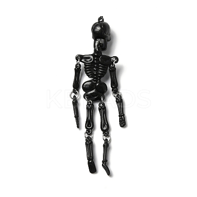 Halloween Luminous PVC Skeleton Pendants HJEW-B007-02-1