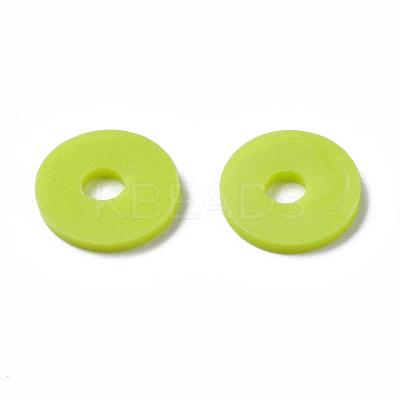 Flat Round Handmade Polymer Clay Beads CLAY-R067-10mm-10-1