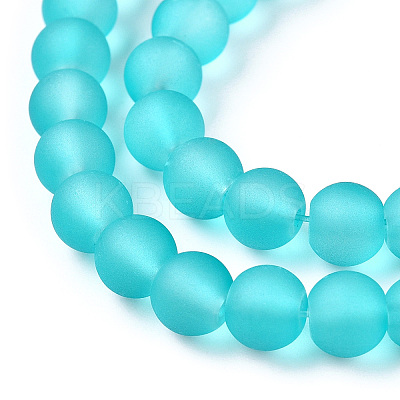 Baking Paint Transparent Glass Bead Strands GLAA-S031-6mm-18-1