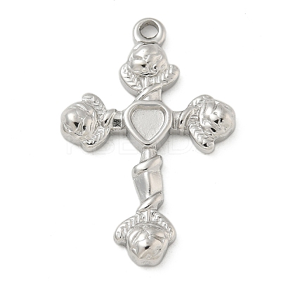 304 Stainless Steel Pendant Cabochon Settings STAS-M082-03P-1