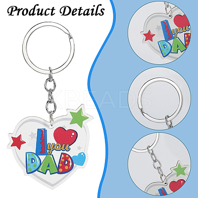 6Pcs Blue Beard Keychain: Perfect Gift for Father's Day AJEW-SP0001-39-1