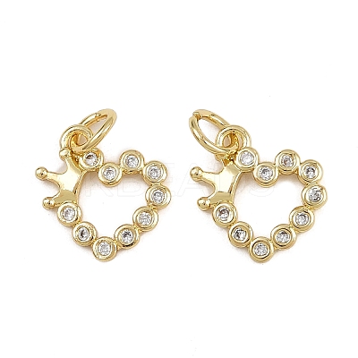 Brass Micro Pave Cubic Zirconia Pendants ZIRC-I367-02G-01-1