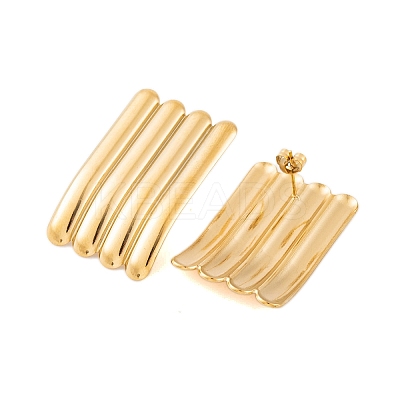 Ion Plating(IP) 304 Stainless Steel Stud Earrings for Women EJEW-P279-52G-1