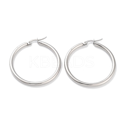 Non-Tarnish Ring 304 Stainless Steel Hoop Earrings for Women Men EJEW-B049-01E-P-1