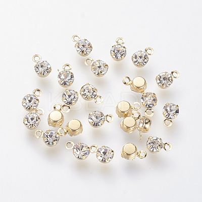 Brass Rhinestone Charms KK-S314-41G-1