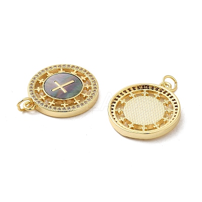 Brass Micro Pave Cubic Zirconia Pendants ZIRC-P110-02G-1
