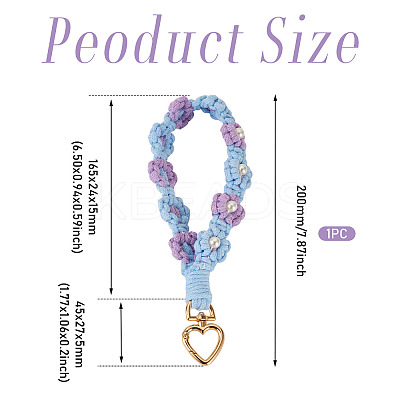 Cotton Braided Flower Pendant Decorations AJEW-TAC0030-032G-11-1