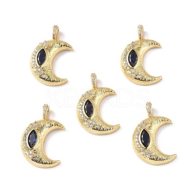 Brass Micro Pave Cubic Zirconia Pendants KK-E068-VF324-1