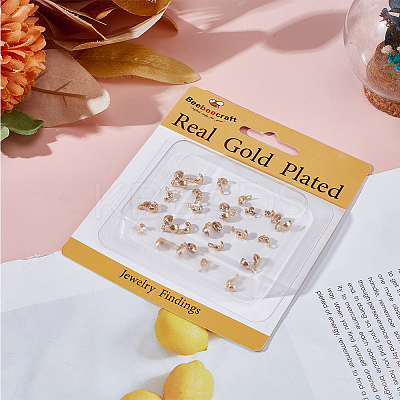 160Pcs 4 Styles Brass Bead Tips KK-BBC0017-42G-1