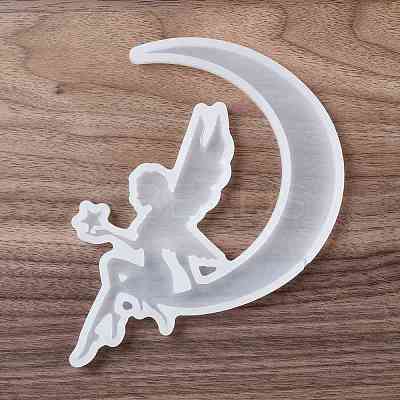 Fairy & Moon Shape Food Grade Silhouette Silicone Lollipop Molds DIY-D069-05-1