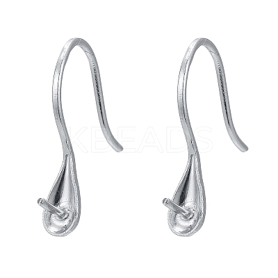 Anti-Tarnish Rhodium Plated 925 Sterling Silver Earring Hooks STER-E041-14P-1