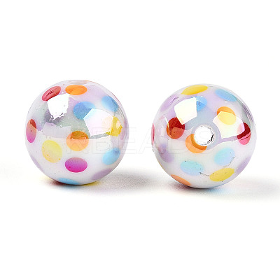 Printed Opaque Acrylic Beads MACR-T048-05B-1