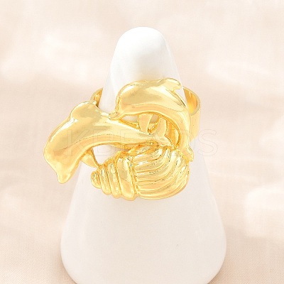 Ocean Brass Cuff Open Rings KK-CBA5A76-04G-05-1