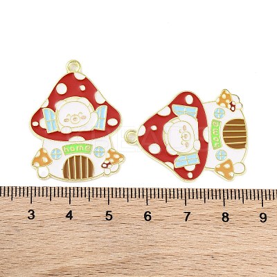 Golden Plated Alloy Enamel Pendants ENAM-Z017-09G-01-1