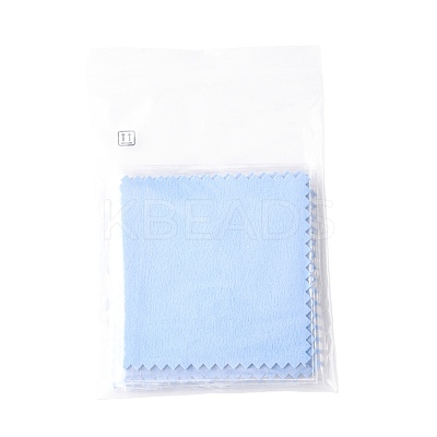 15Pcs Faux Suede Fabric Square Silver Polishing Cloth AJEW-FS0001-46-1