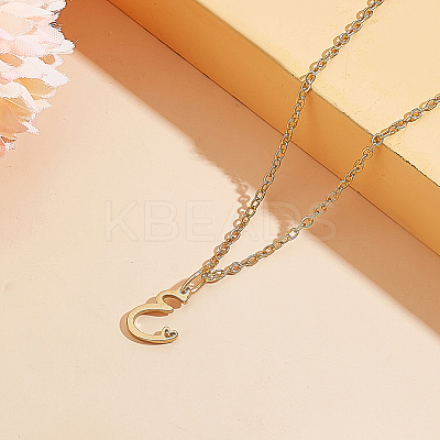 1pc 304 Stainless Steel Letter Pendant Necklaces NJEW-LP0001-39E-G-1