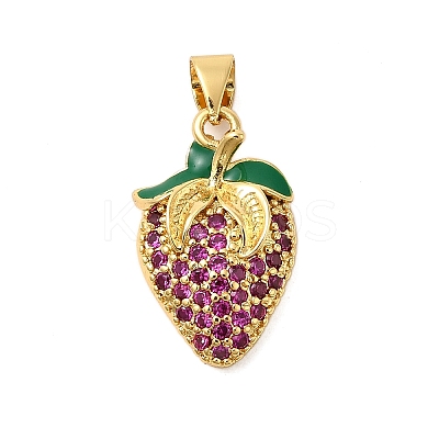Brass Micro Pave Cubic Zirconia Pendants KK-P303-05G-1