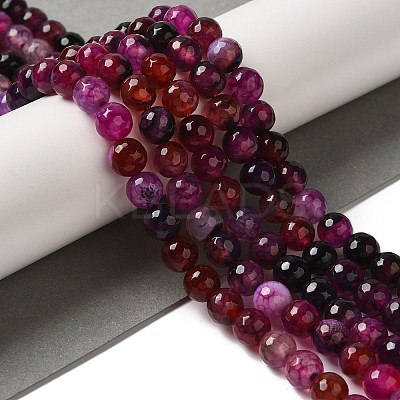 Dyed & Heated Natural Dragon Veins Agate Beads Strands G-P539-A01-09-1