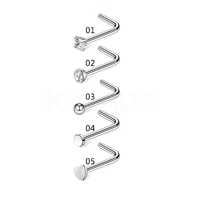 Clear Cubic Zirconia Nose Studs LS-AJEW-PW0005-20A-1