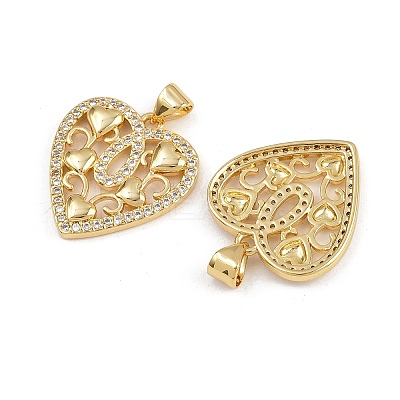 Brass Micro Pave Cubic Zirconia Pendants ZIRC-I367-07G-17-1